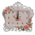 2014 wedding gift + Christmas gift pink resin clock with rose around